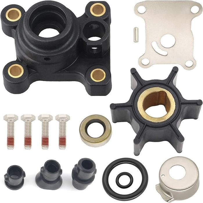 Water Pump Kit with Housing for Johnson Evinrude 9.9 HP and 15 HP Fits 2 Stroke Models (1974-1996) & 4 Stroke Models (1995-2001) Replacement for OEM Part # 394711 and 18-3327